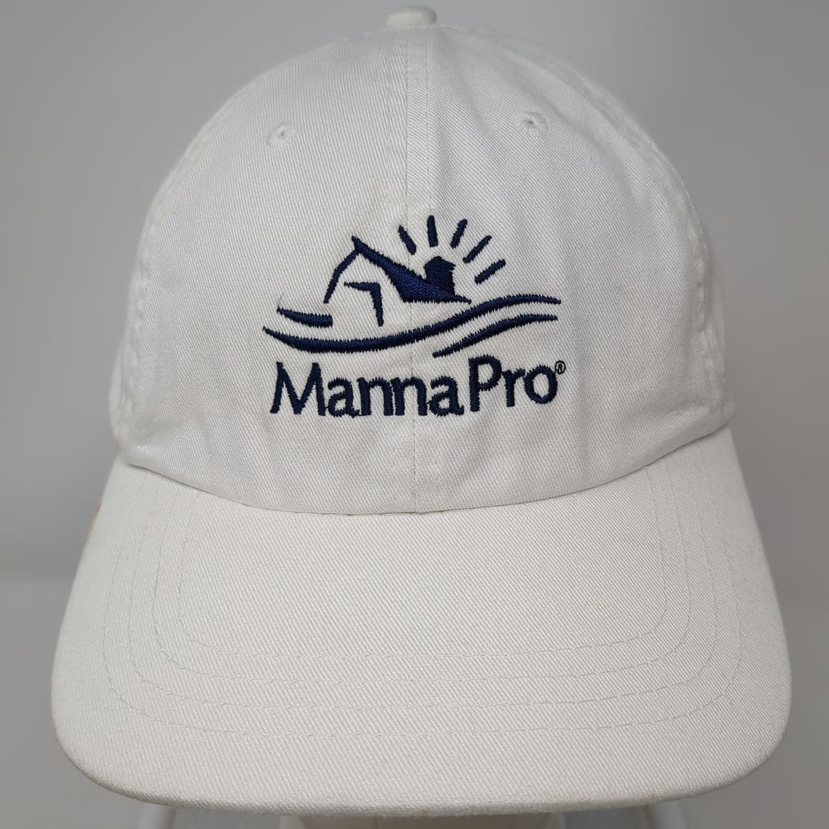 Manna Pro White One Size Baseball Cap Hat Strapback Logo Animal Nutrition Farm