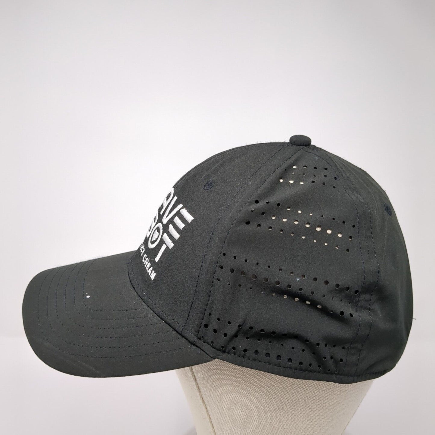 Brave Robot Strapback Hat Black One Size Adjustable Embroidered Laser Cut