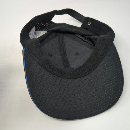 Chef Works Baseball Cap Black One Size Blue Trim Breathable Mesh Hat Slideback