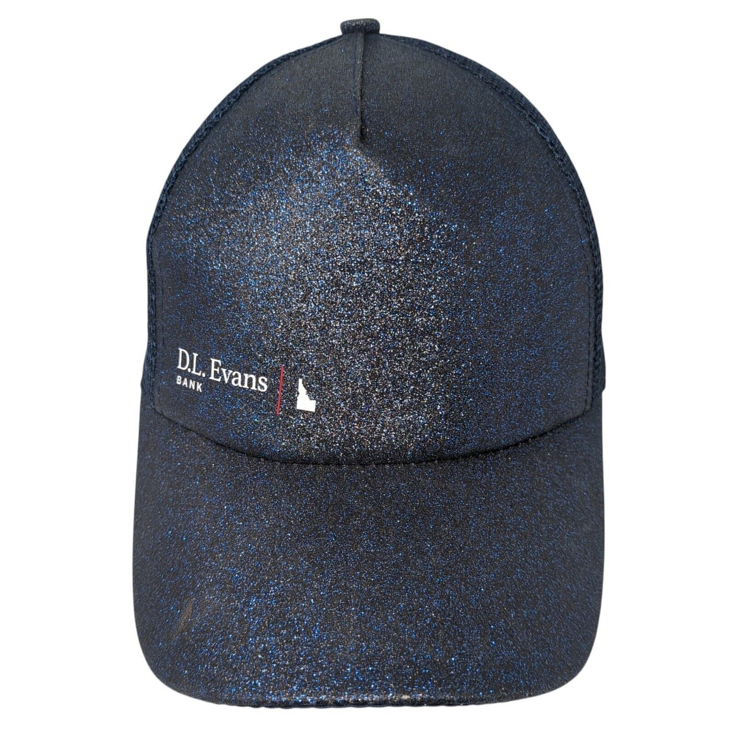 D.L. Evans Bank Ponyback Strapback Hat Blue One Size Adjustable Mesh Back C.C