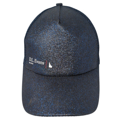 D.L. Evans Bank Ponyback Strapback Hat Blue One Size Adjustable Mesh Back C.C