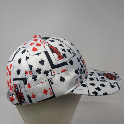 White Playing Cards Poker Gambling Allover Print One Size Baseball Cap Hat