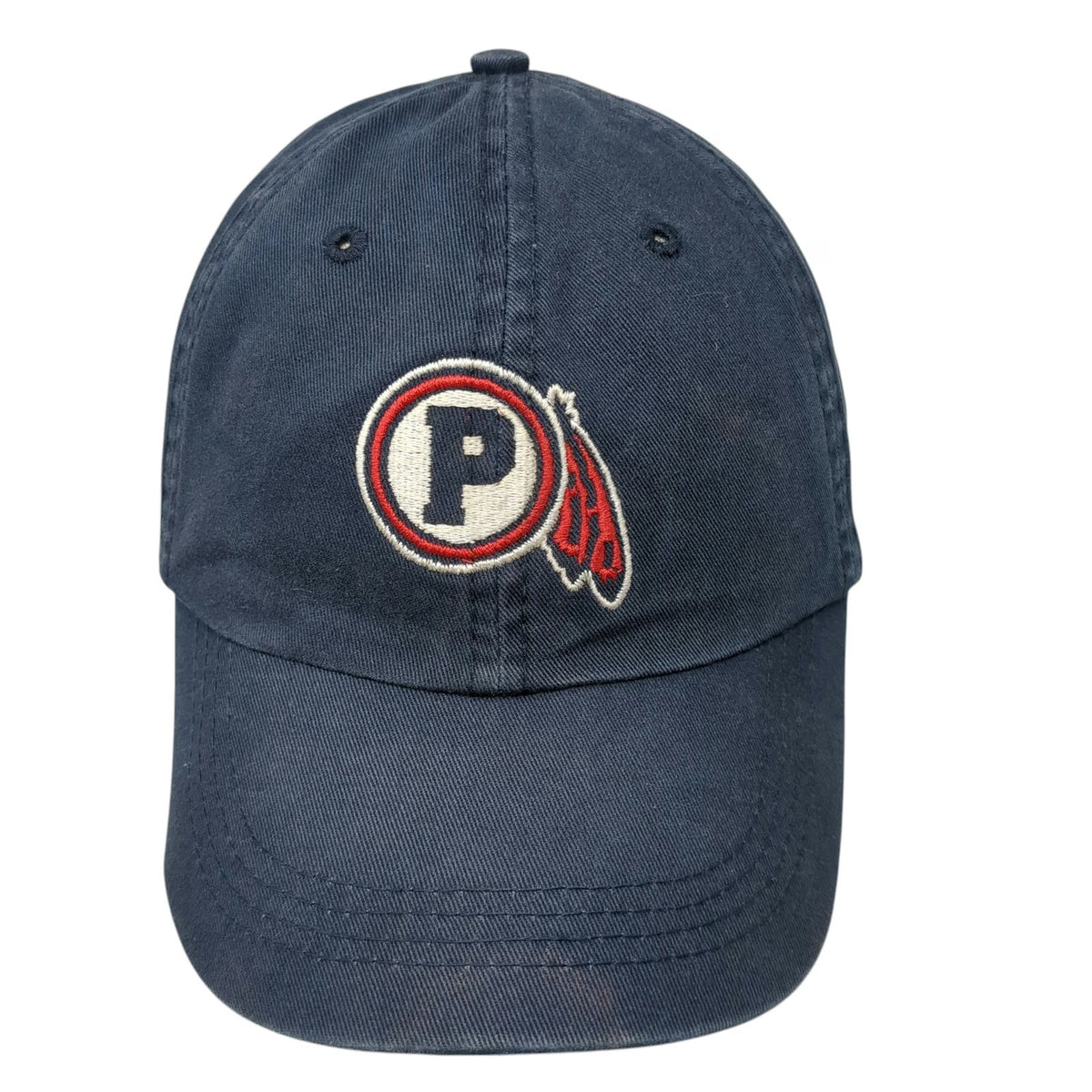 Alternative Baseball Cap Blue One Size Slideback Embroidered P Logo Poky Feather
