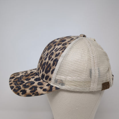 C.C Exclusives Trucker Hat Multi One Size Ponytail Leopard Animal Print