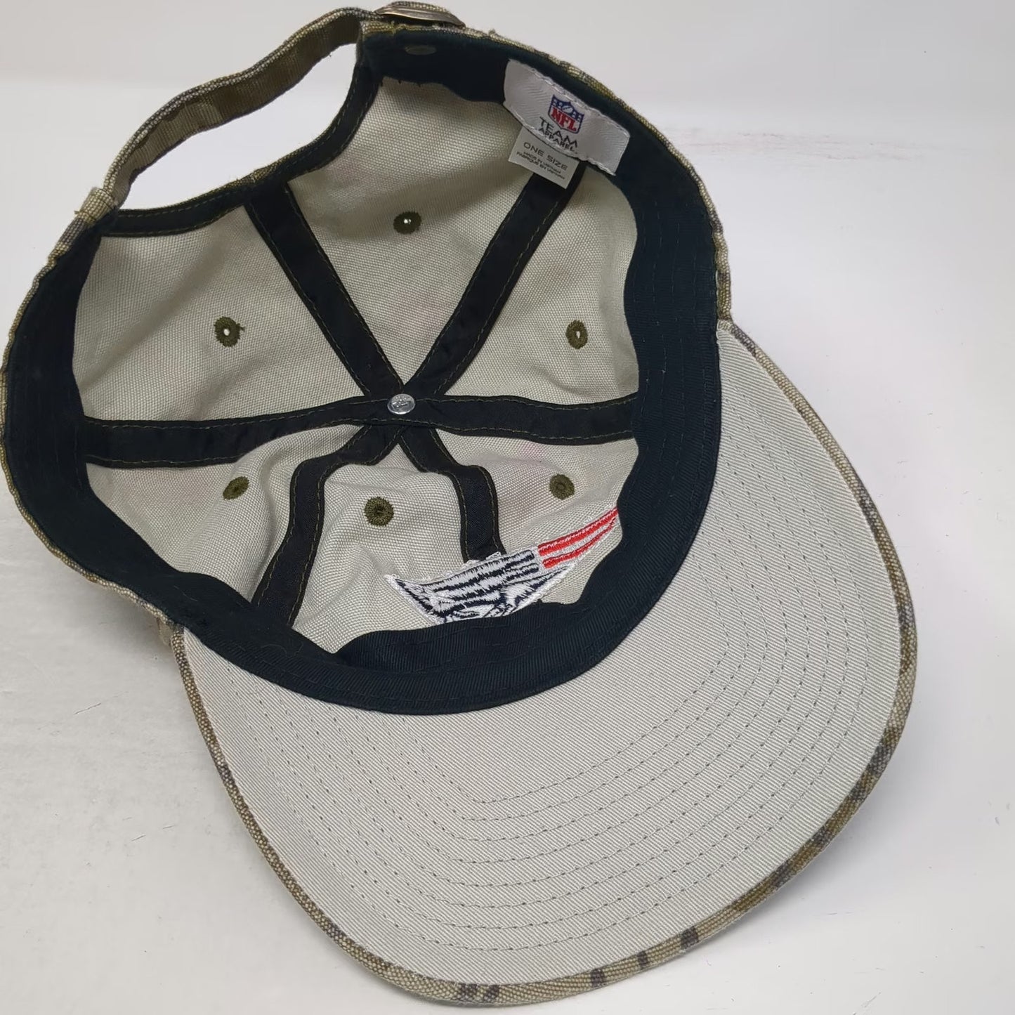 New England Patriots NFL Team Apparel Green One Size Camo Strapback Logo Hat