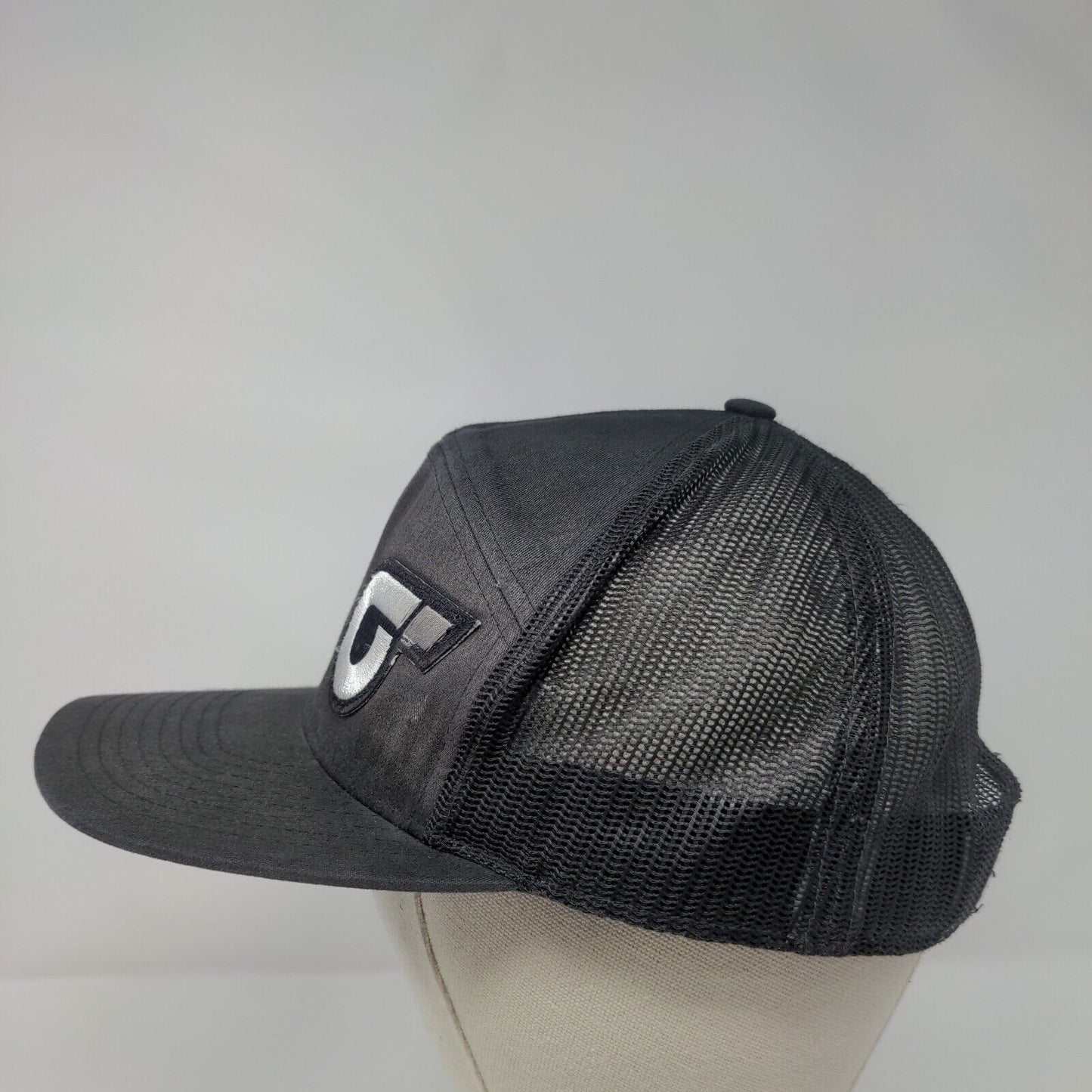 Richardson Snapback Trucker Hat Black One Size Adjustable Mesh Back 6 Panel
