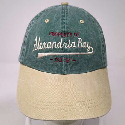 Ahead Alexandria Bay New York Baseball Cap Green Beige One Size Slideback Hat