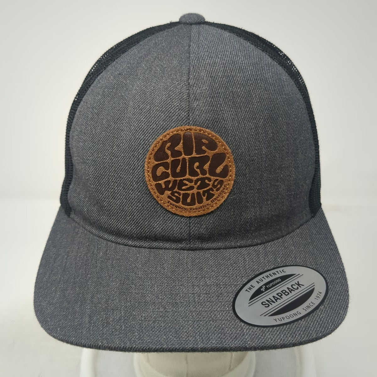 Rip Curl Trucker Hat Gray One Size Mesh Back Snapback Logo Patch High Profile
