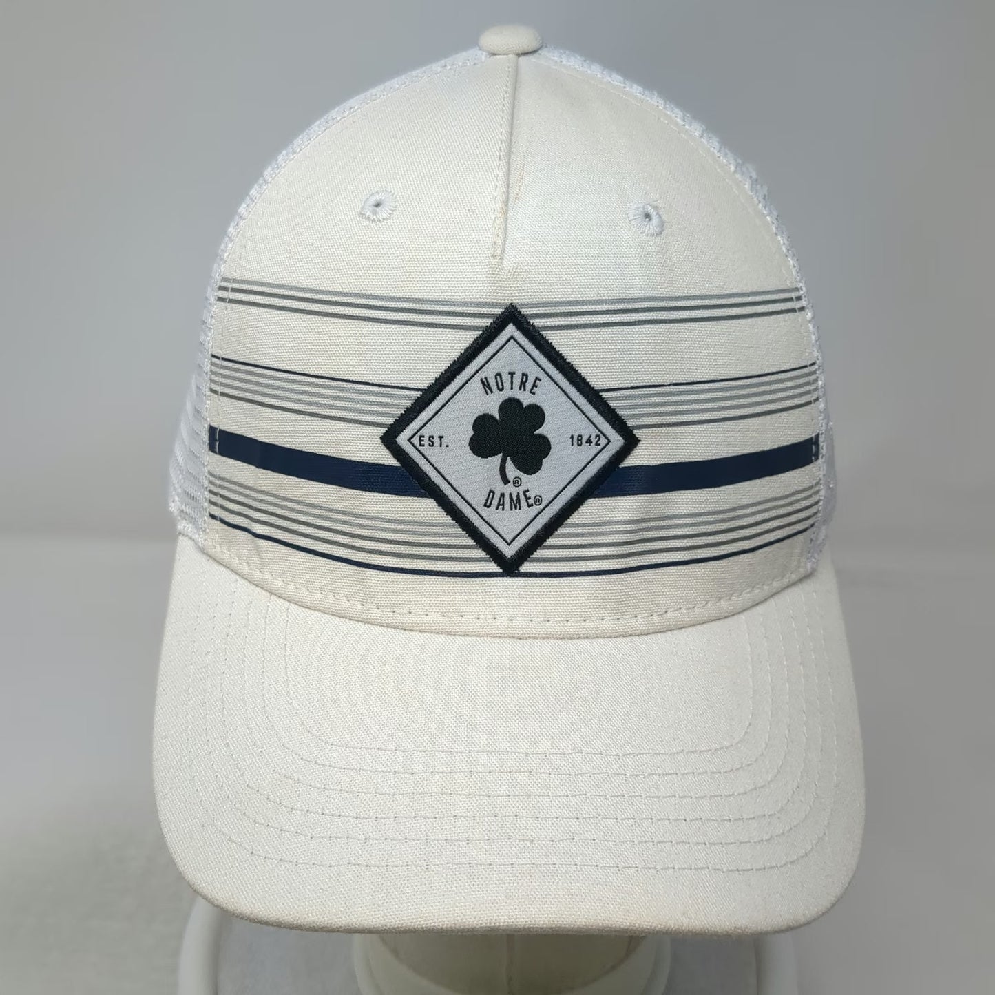 Notre Dame NCAA Top of the World White Blue Gray Black Trucker Hat One Size Mesh