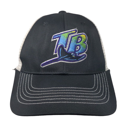 Fan Favorite Men's Snapback Mesh Back Hat Black Embroidered Tampa Bay Rays Logo