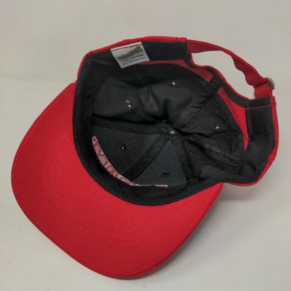 Loram Railroad Maintenance Men's Slideback Hat Black Red Embroidered Logo