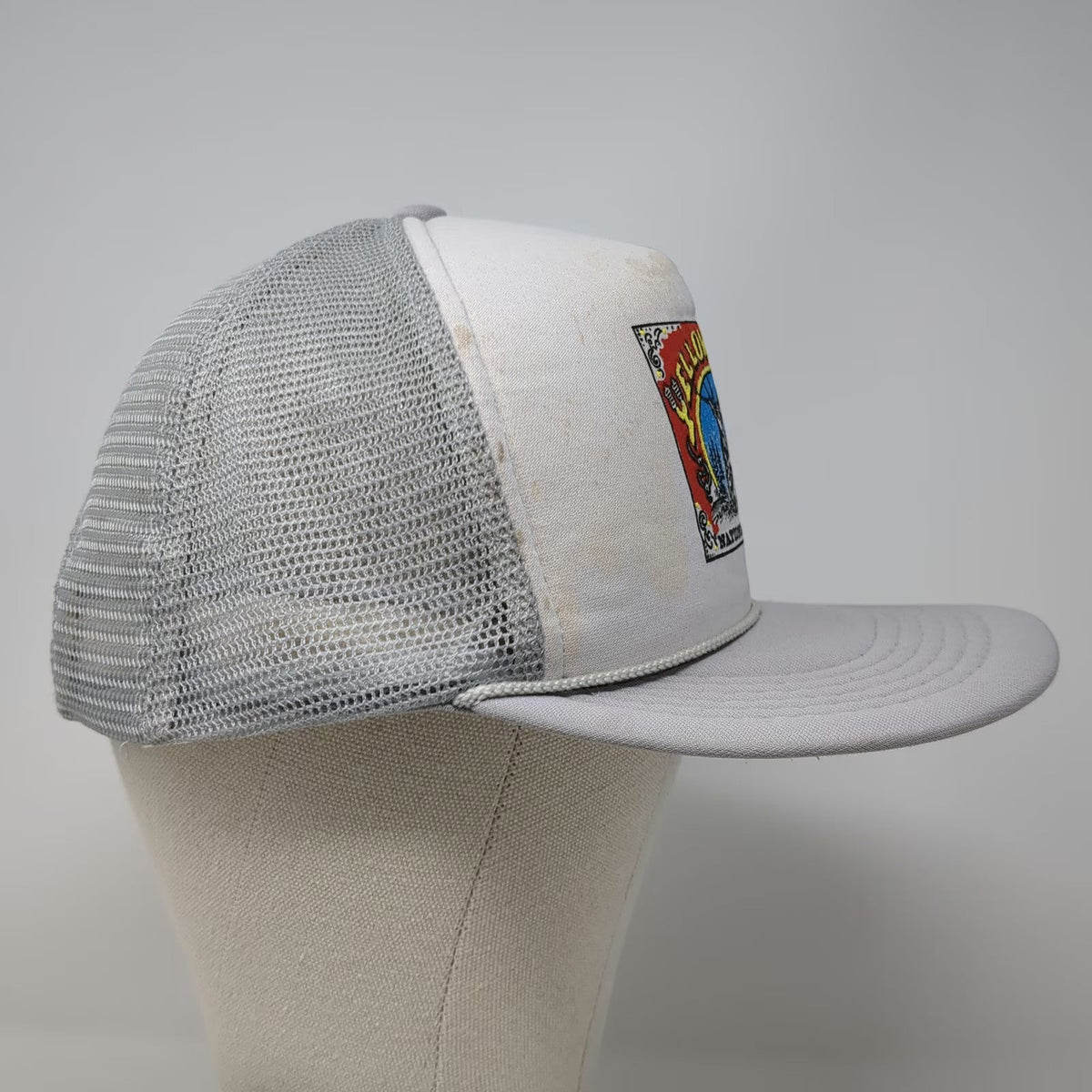 Gray One Size Trucker Hat Yellowstone National Park Elk Patch Mesh Rope Snapback
