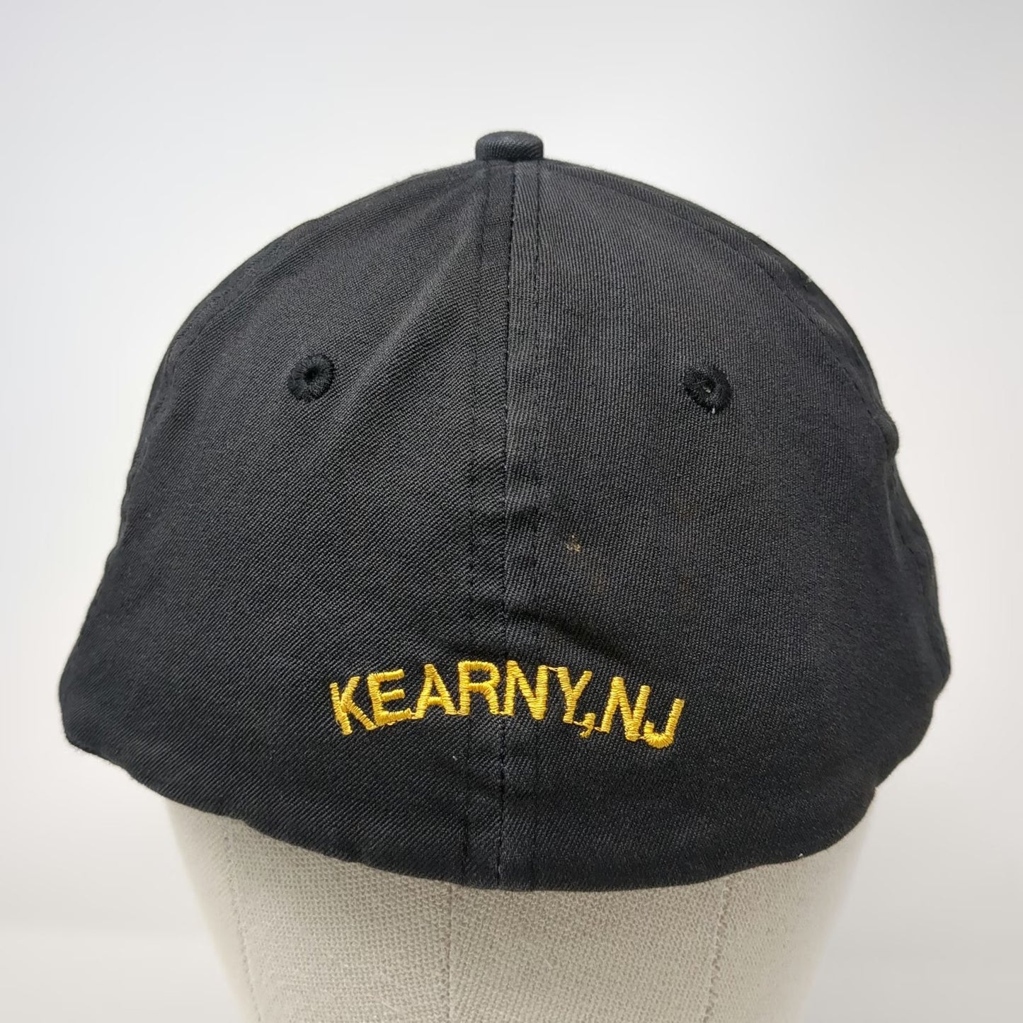 KC Caps Baseball Cap Black M CRA Towing Recovery Kearny NJ Fitted Hat Stretch
