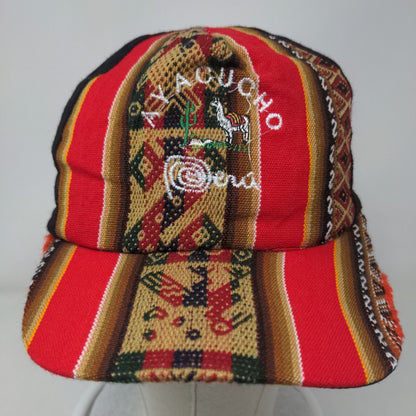 Ayacucho Peru Strapback Hat Multicolor One Size Adjustable Embroidered Boho