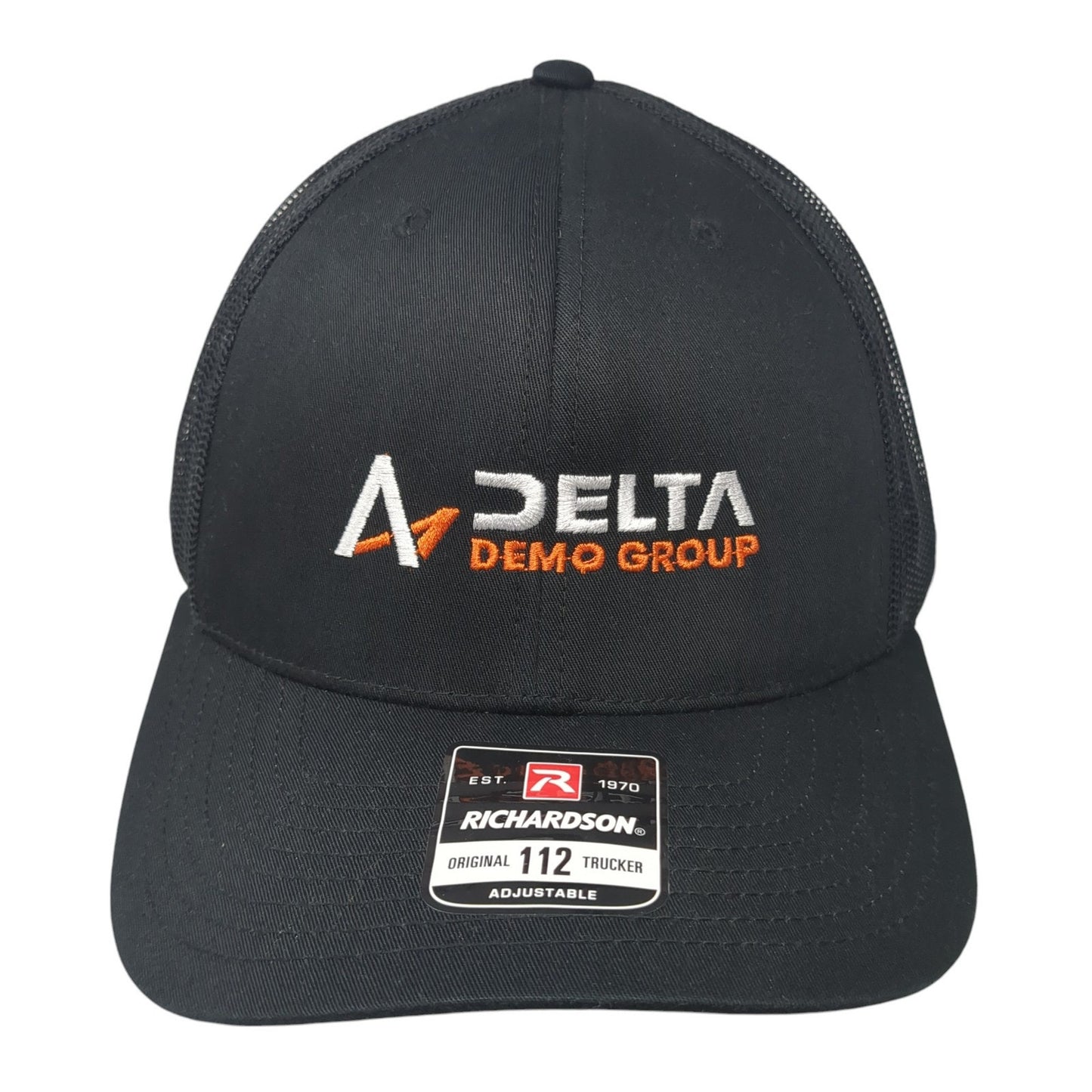 Delta Demo Group Snapback Trucker Hat Black One Size Mesh Back Adjustable