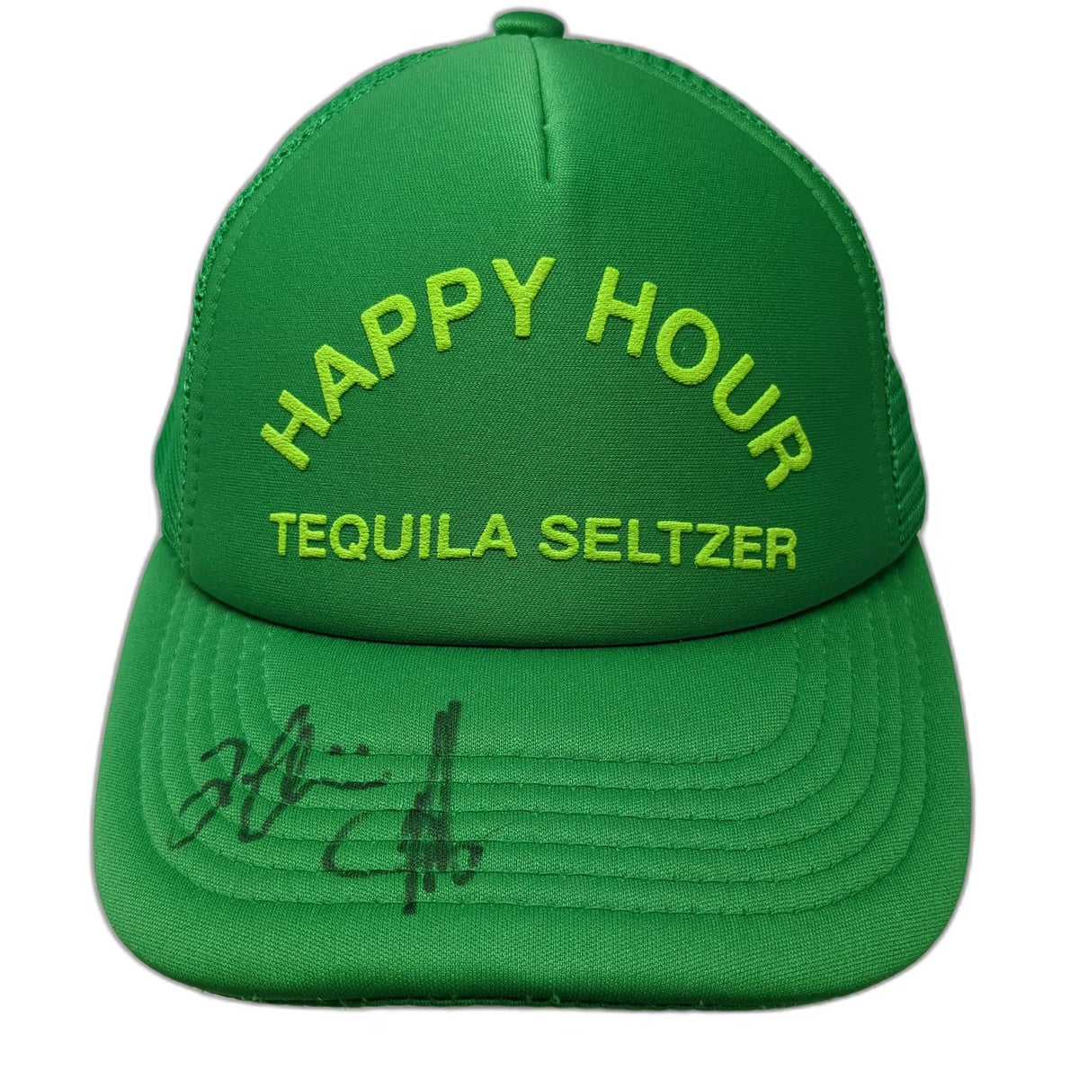 Direct Caps Trucker Hat Green One Size Snapback Mesh Tequila Seltzer Happy Hour