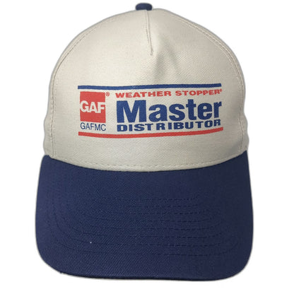 Mohr's GAF Weather Stopper Master Distributor Hat Beige Blue One Size Snapback