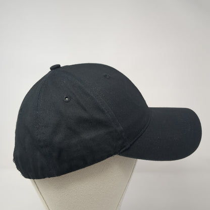 Unbranded Snapback Hat Black One Size Adjustable Vented Holes 6 Panel Blank