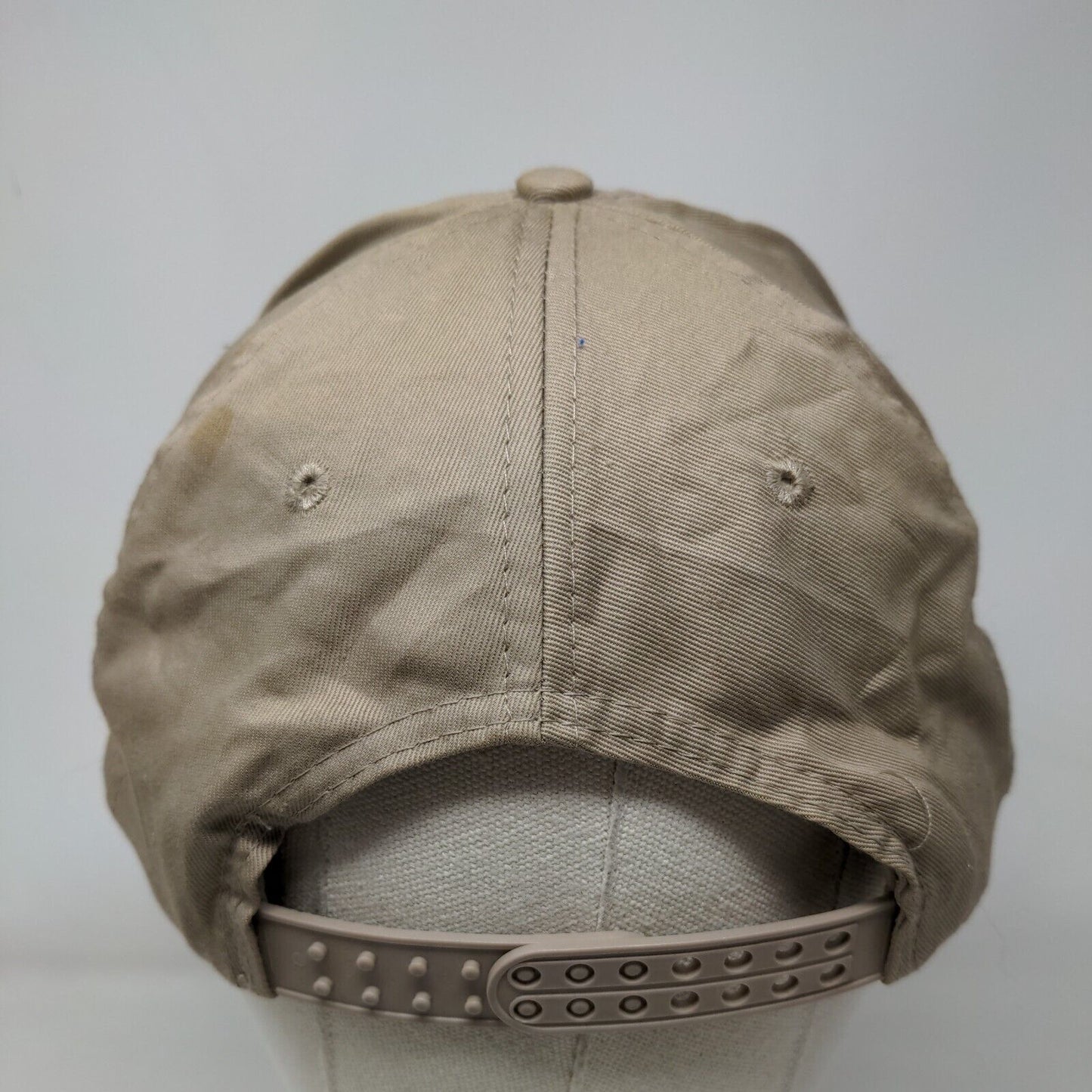 Nations Rent Snapback Hat Tan OSFA Embroidered Vent Holes Cobra Caps
