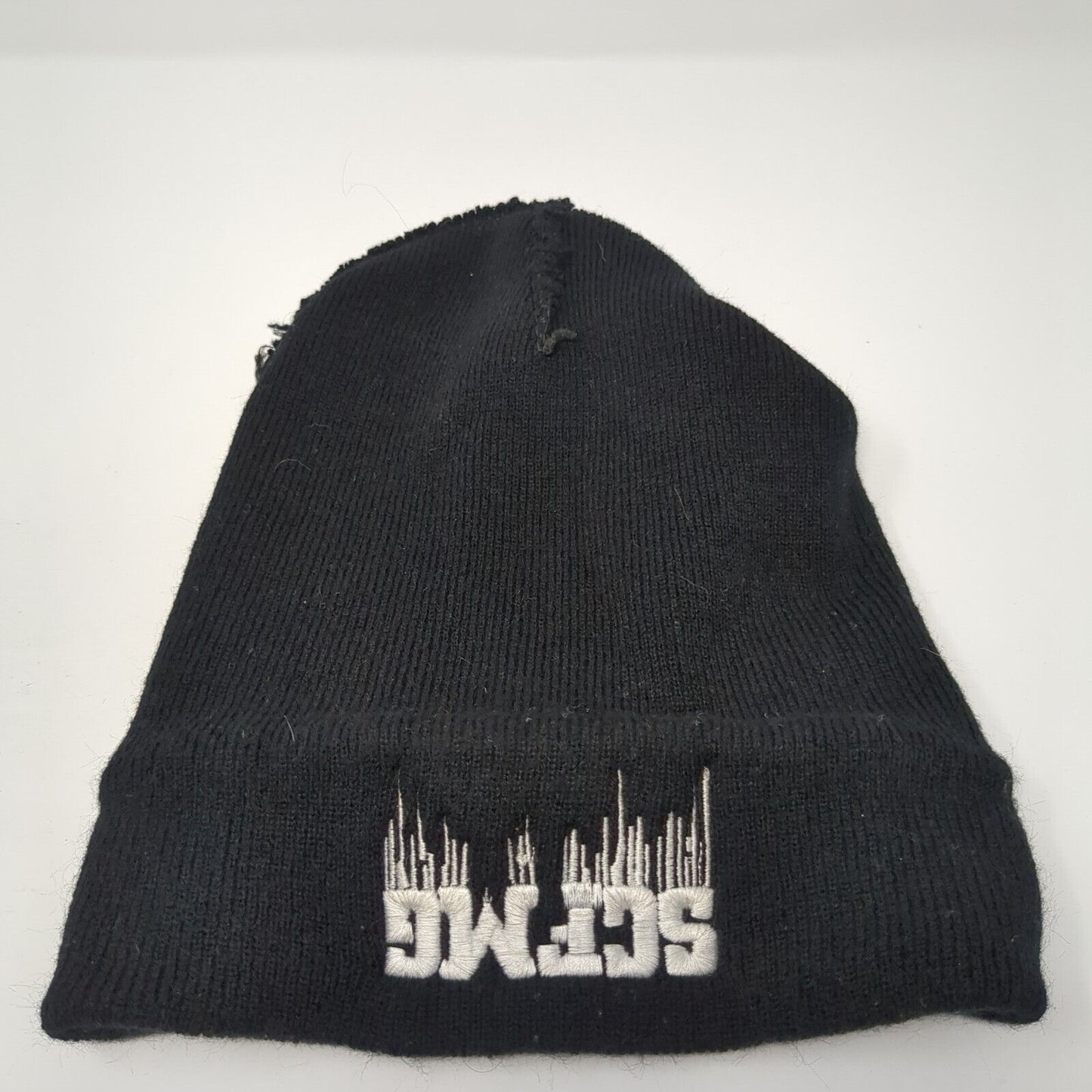 SCFMG Knit Beanie Hat Black One Size Embroidered Solid Outdoor Stretch