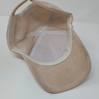 Unbranded Slideback Hat Solid Tan OSFA Adjustable Blank Corduroy