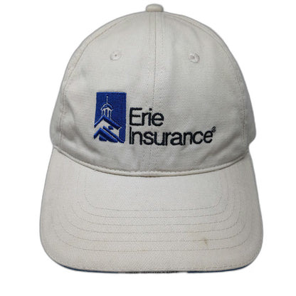 HDS Headwear Erie Insurance Baseball Cap Beige Blue One Size Strapback Logo Hat