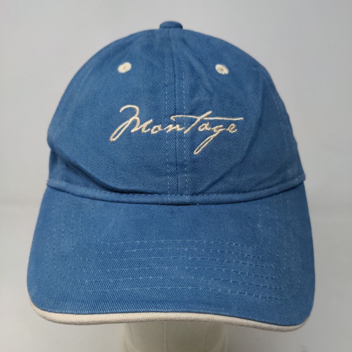 Montage Men's Slideback Hat Blue Embroidered Logo Laguna Beach 100% Cotton