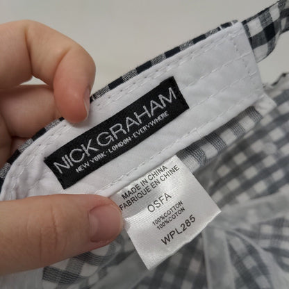 Nick Graham Slideback Hat Multicolor OSFA Adjustable Gingham 6 Panel Cotton