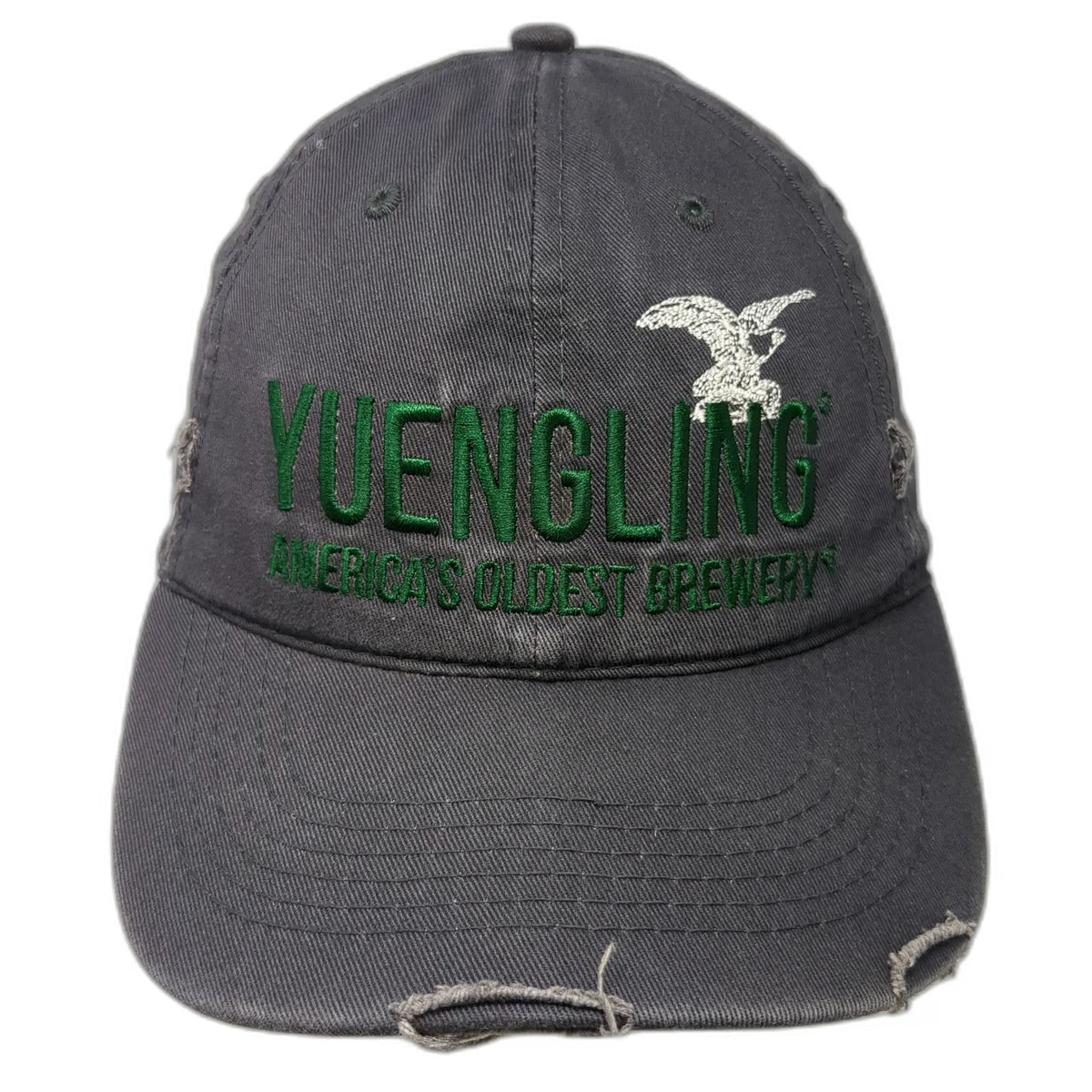Yuengling Brewery Baseball Cap Gray One Size Frayed Eagle Embroidered Cotton Hat