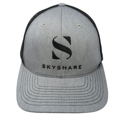 Richardson Trucker Hat Gray One Size Skyshare Logo Mesh Snapback Black 112