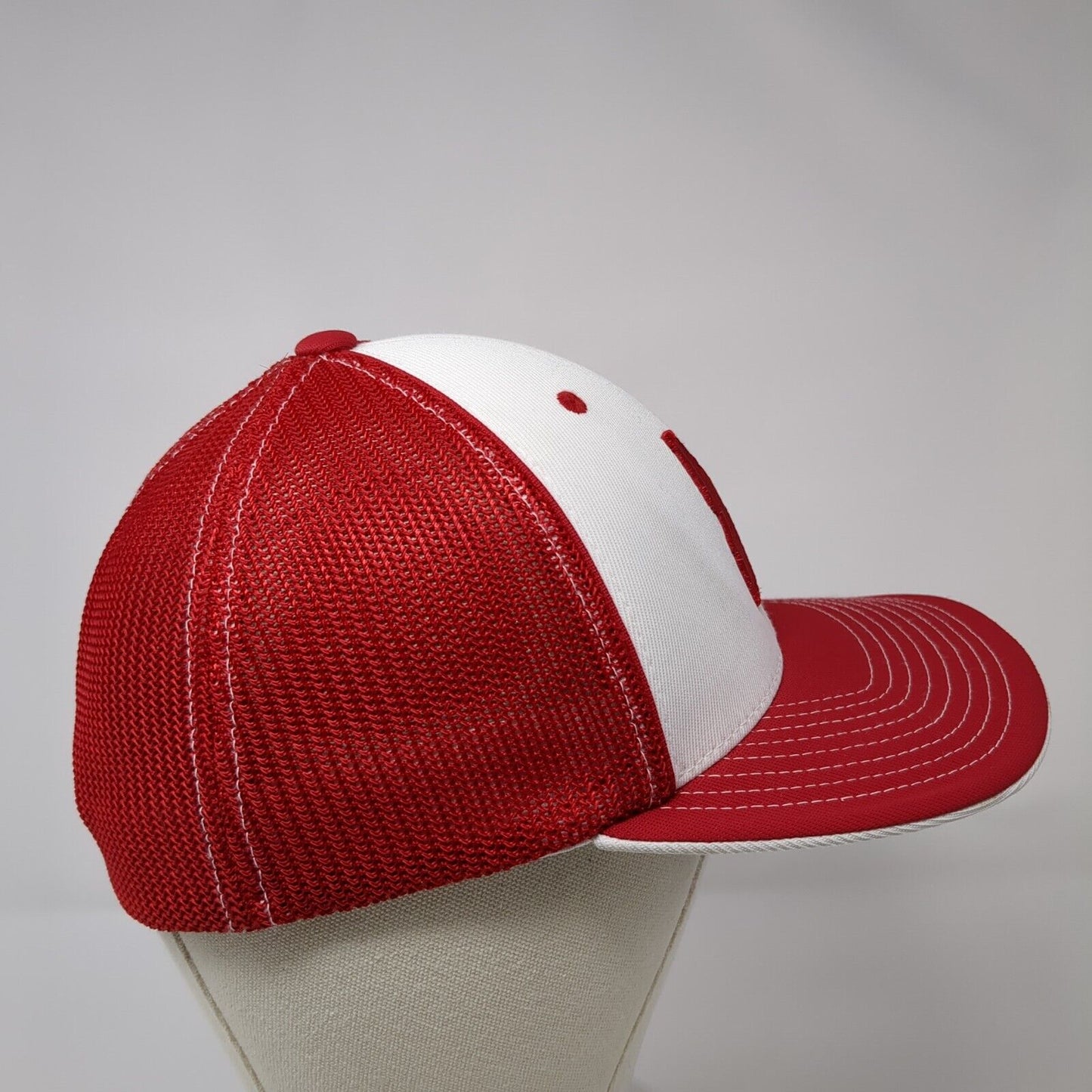 Idaho Fitted Mesh Back Trucker Hat Red 6 7/8-7 3/8 Pacific Headwear