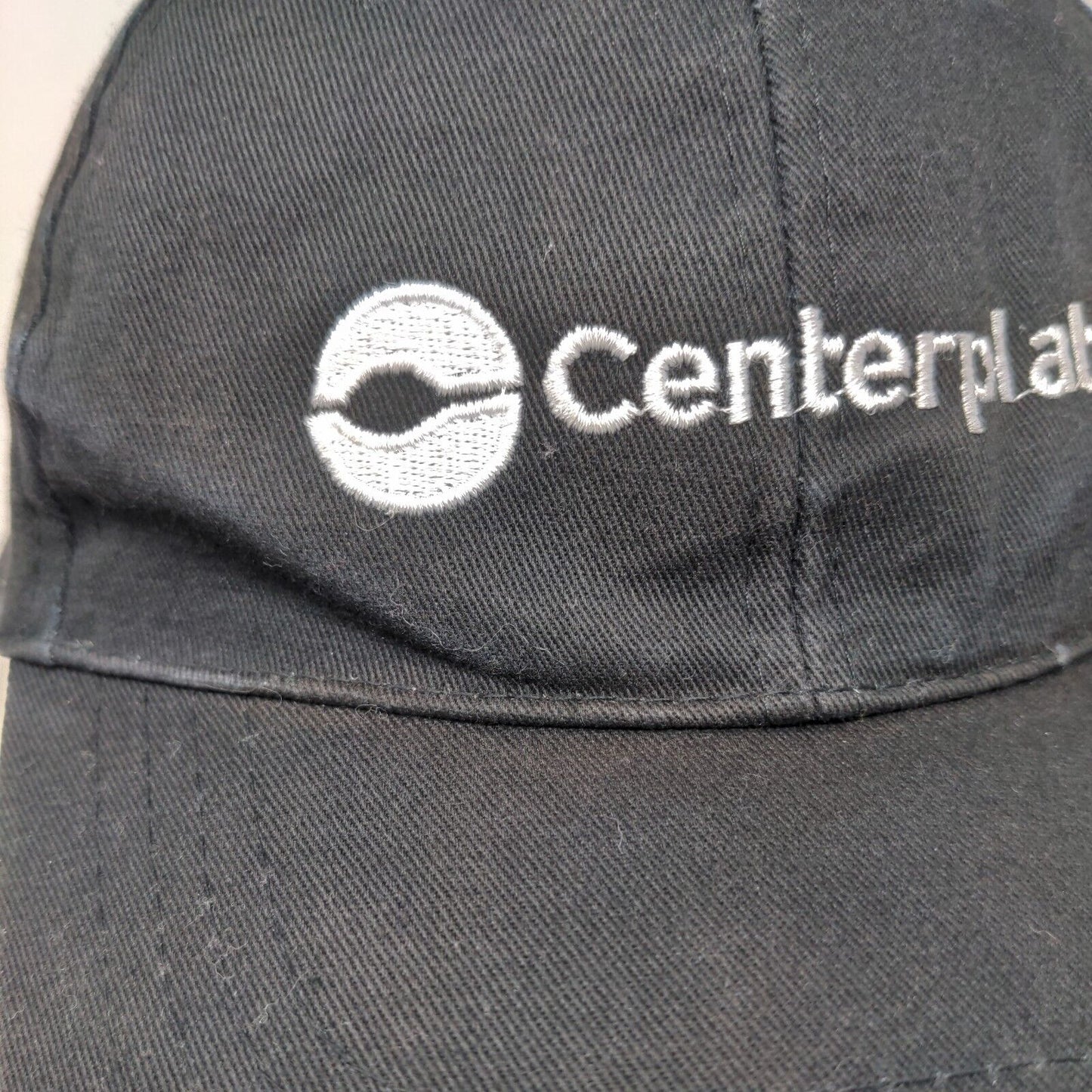 Centerplate Strapback Hat Black One Size Adjustable Embroidered 6 Panel