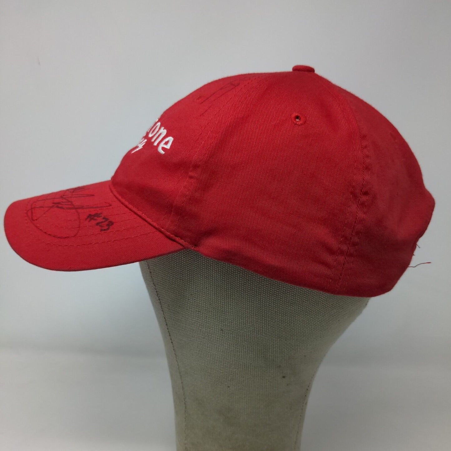 Firestone Racing Men's Snapback Hat Red Size OSFA Embroidered Logo Autographed