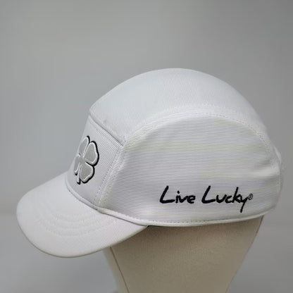 Black Clover White 5 Panel Hat One Size Live Lucky Embroidered Adjustable Cap