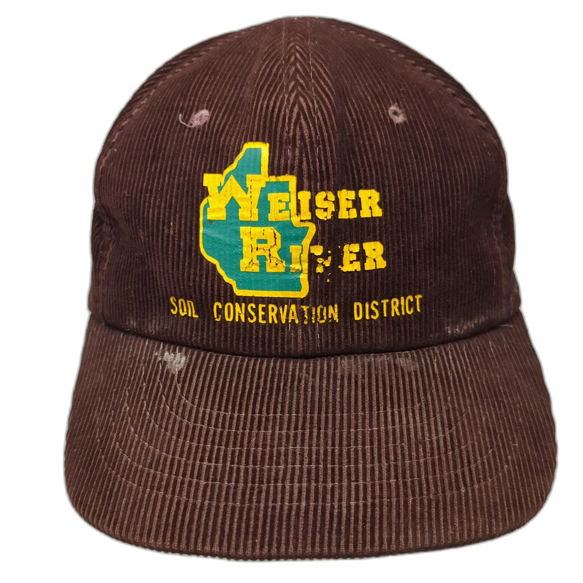 Weiser River Soil Conservation Dist Brown 5 Panel Hat One Size Corduroy Snapback