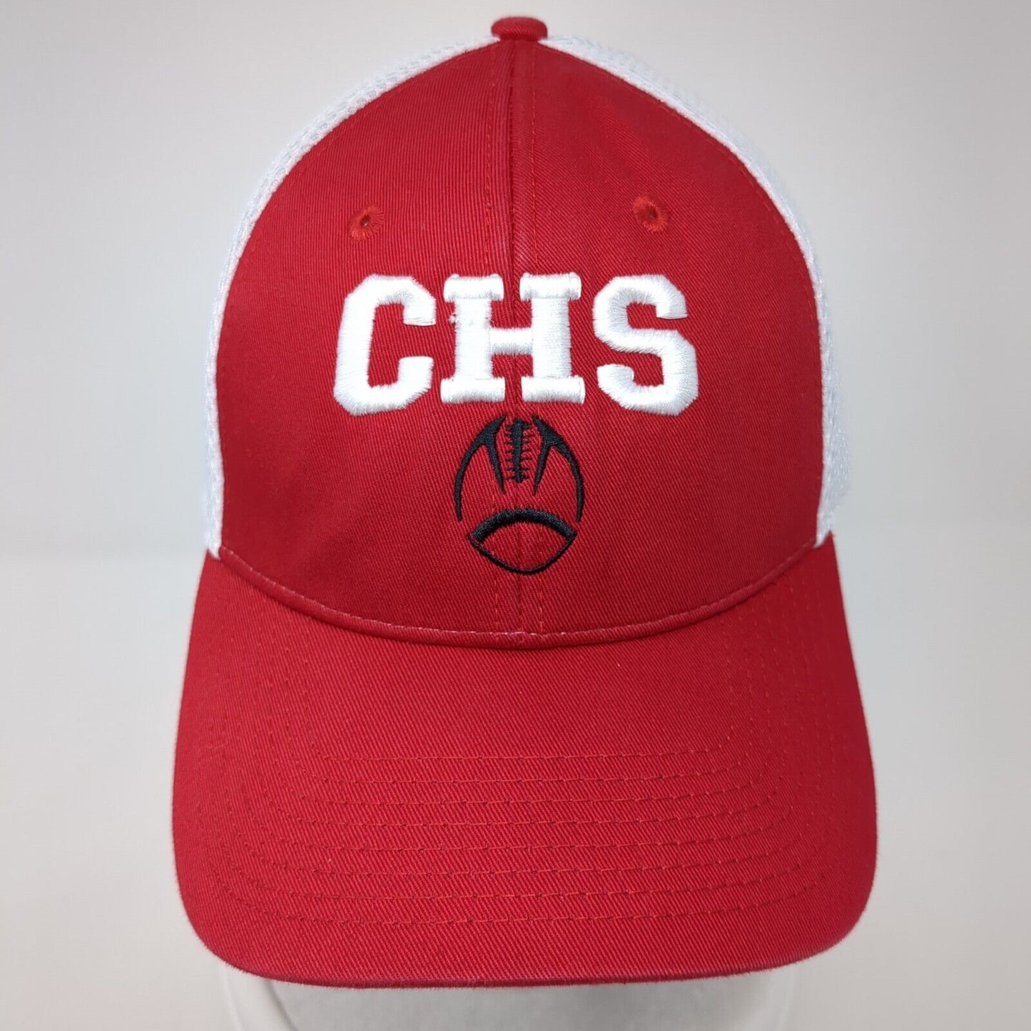 CHS Fitted Trucker Hat Red M/L Mesh Back Embroidered Mesh Back 39Thirty New Era