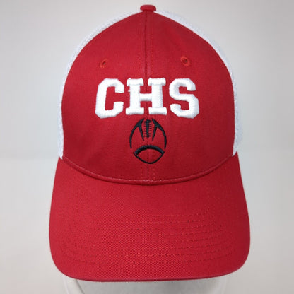 CHS Fitted Trucker Hat Red M/L Mesh Back Embroidered Mesh Back 39Thirty New Era