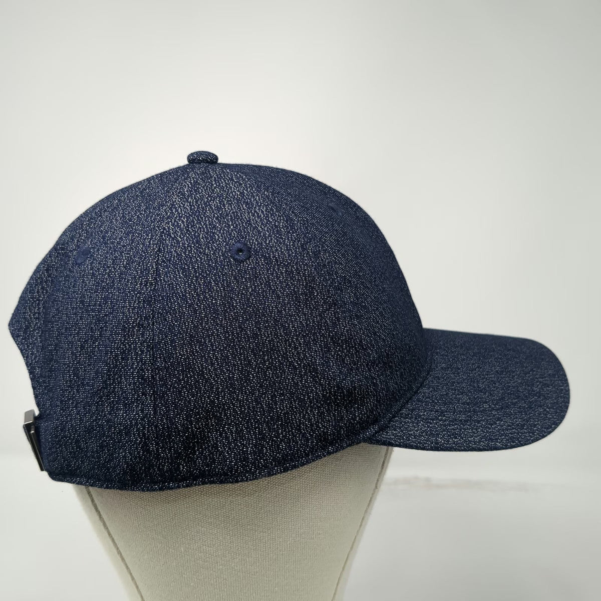 Van Heusen Baseball Cap Blue One Size Metal Logo Heathered Wool Blend Hat