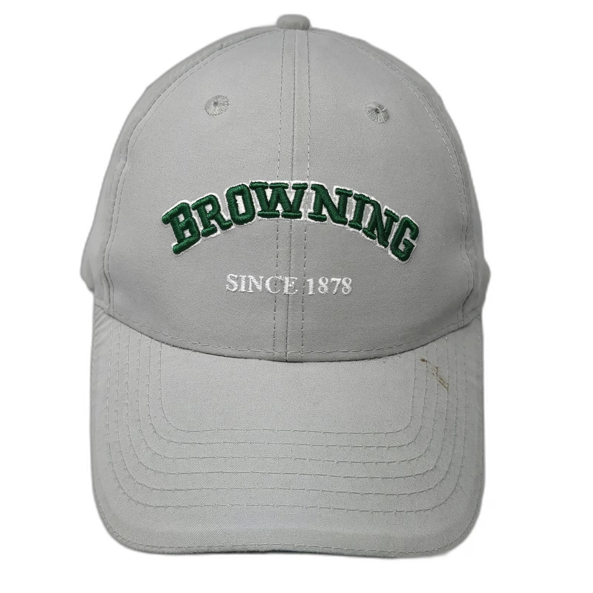 Browning Baseball Cap Gray One Size Buckmark Logo Embroidered Adjustable Strap