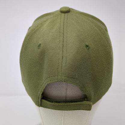 Unbranded Strapback Hat Green One Size Adjustable Vented Holes 6 Panel Blank