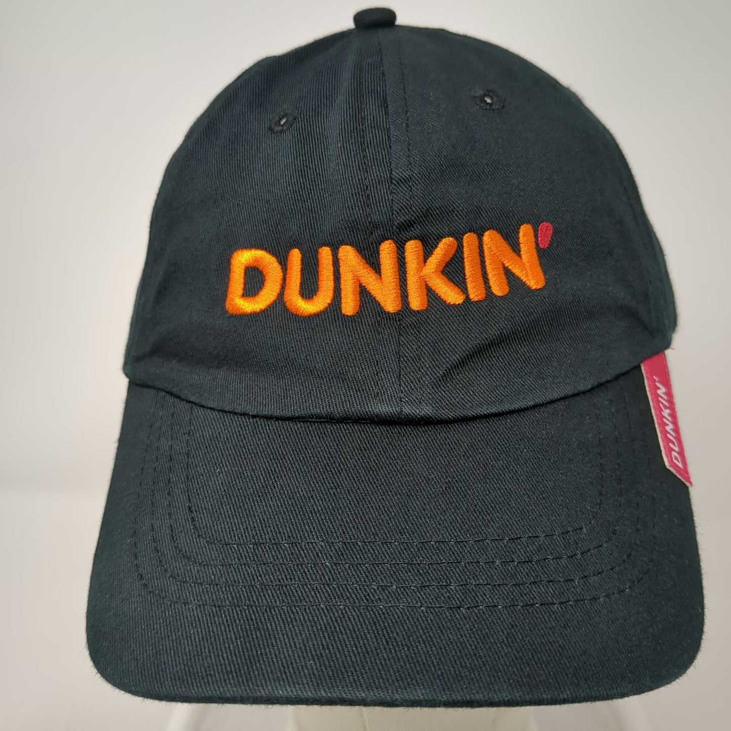 Dunkin' Baseball Cap Black One Size Embroidered Logo Strapback Cotton Hat