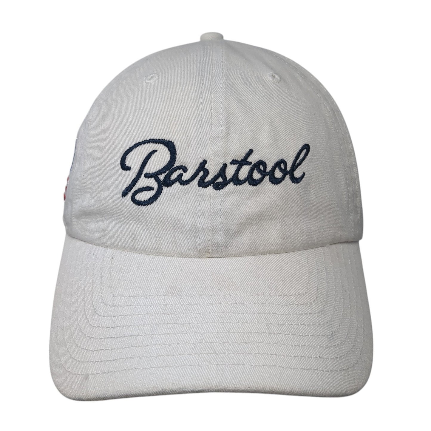 Barstool Slideback Baseball Cap White One Size Adjustable Patriotic '47 Brand