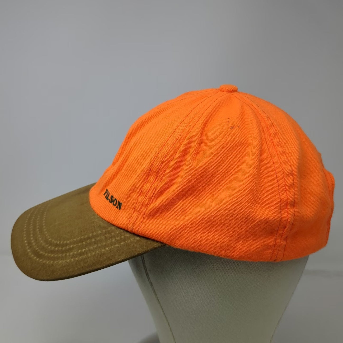 Filson Baseball Cap Orange Brown Strapback Made in USA Hat Hunting Vintage