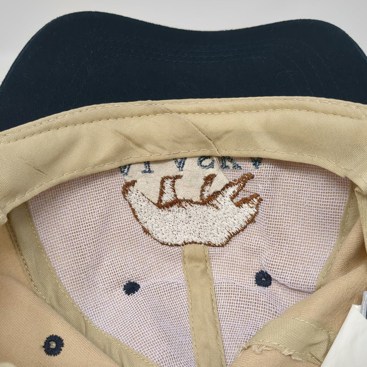 Tongass Trading Company Snapback Beige Blue One Size Bear Alaska Two-Tone Hat