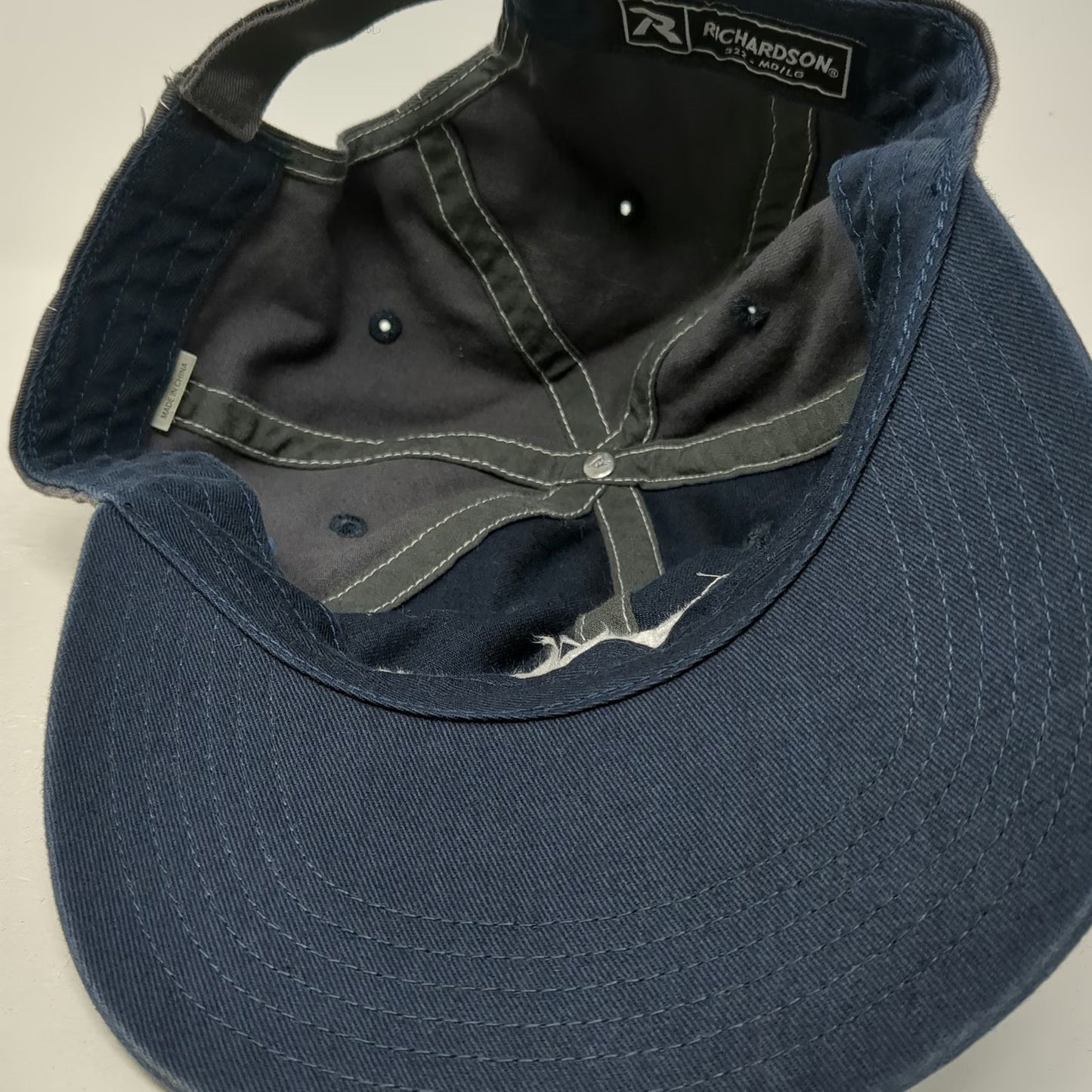 Richardson Trucker Hat Blue Gray L American Flag River Pools Catch The Wave