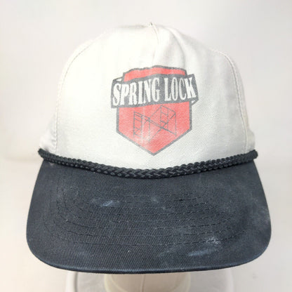 Spring Lock Snapback Hat Gray OSFA Adjustable Vented Holes Rope Mohr's