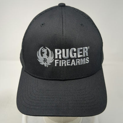 Richardson 112 Ruger Firearms Black One Size Trucker Hat Snapback Mesh Logo