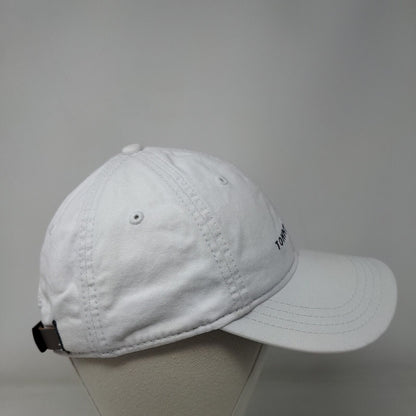 Tommy Hilfiger Slideback Hat White One Size Embroidered Leather Strap