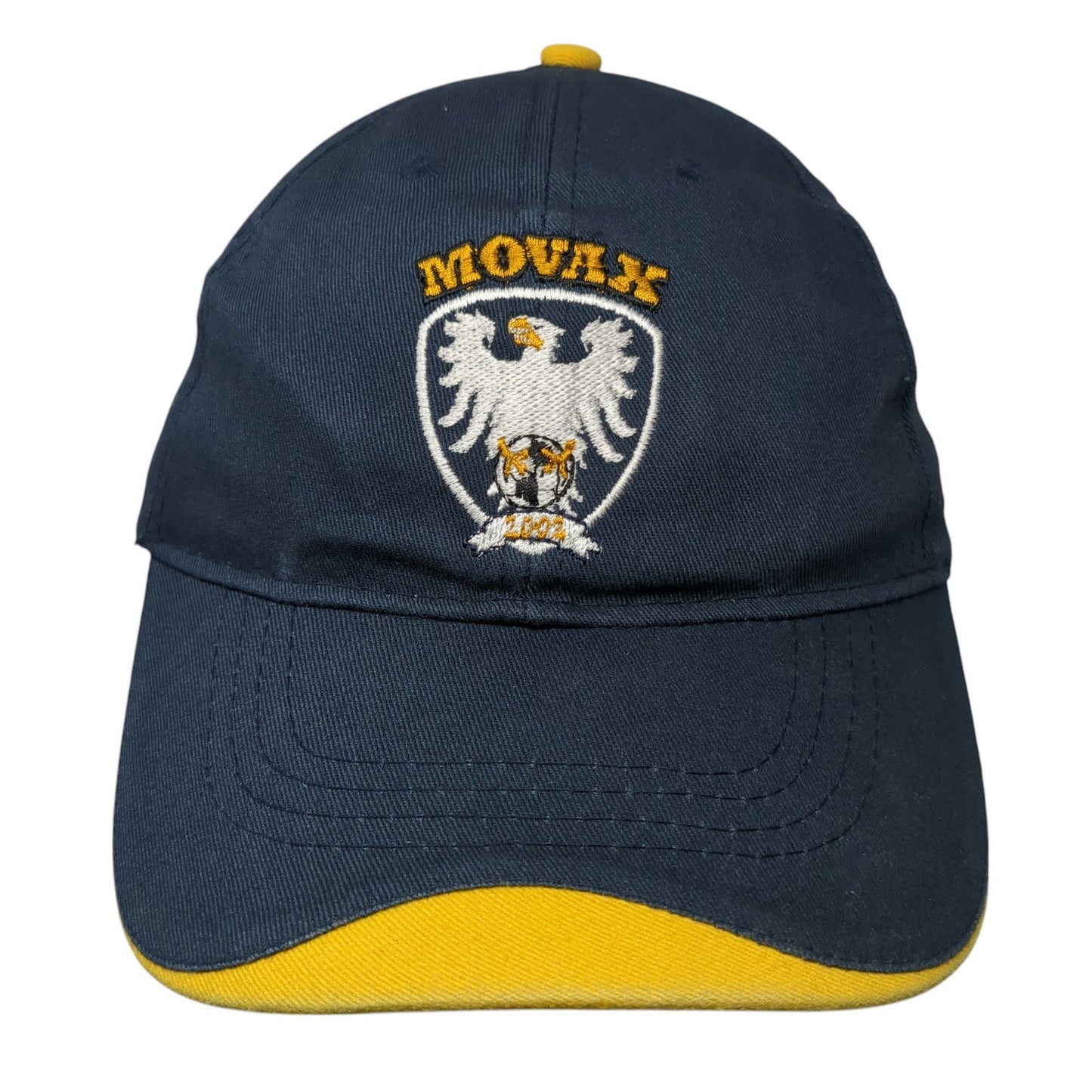 Movax Strapback Hat Blue One Size Adjustable Embroidered Logo Hit Wear