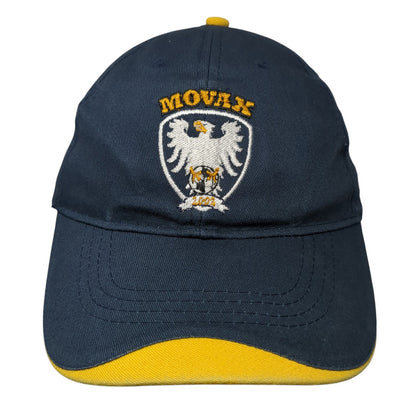 Movax Strapback Hat Blue One Size Adjustable Embroidered Logo Hit Wear